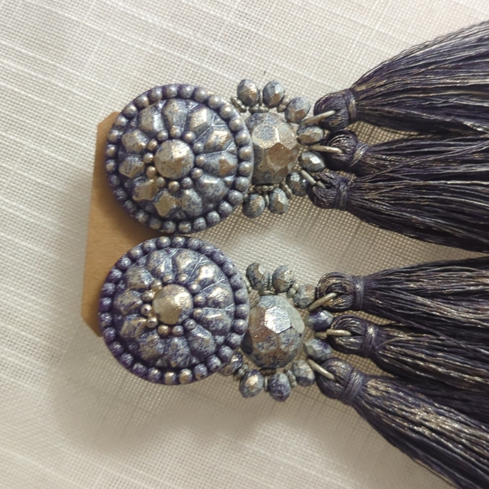 Boho Purple/Gold Earrings